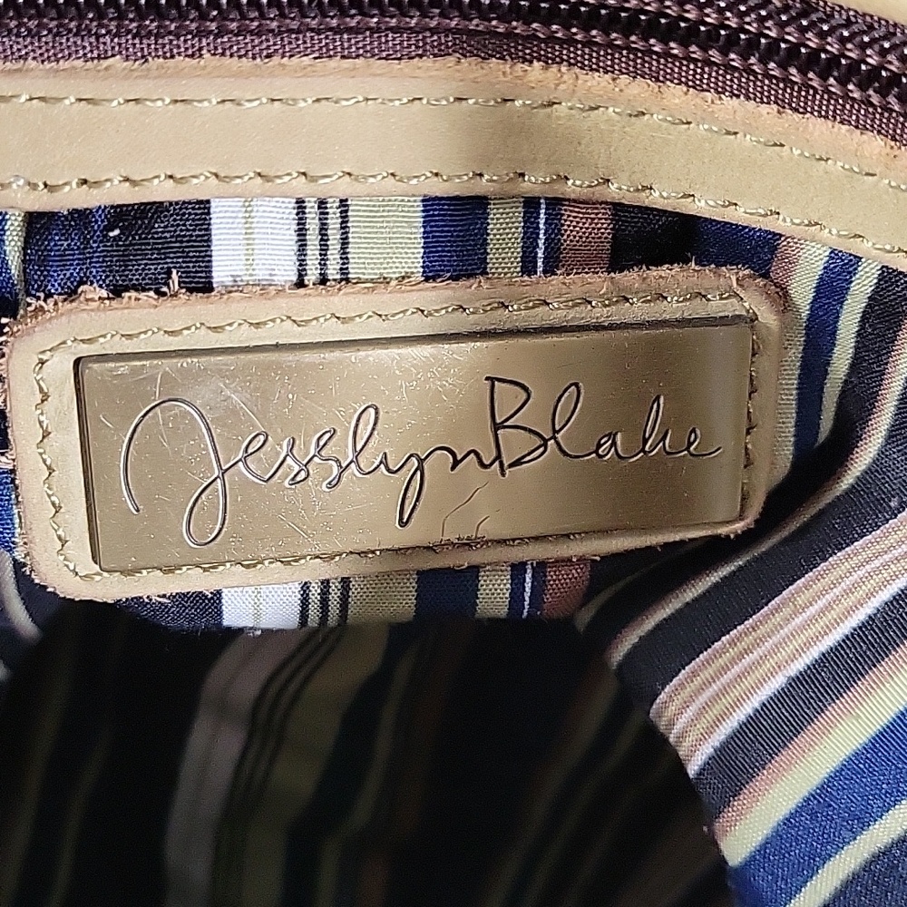 Jesslyn Blake for Anthropologie Tan Canvas Leather Tote Crossbody Shoulder Bag - Picture 15 of 15